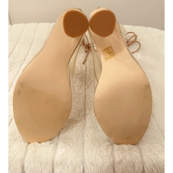 🔥 CAPE ROBBIN “BAILEY-1” Clear Lace-Up Heeled Boots Sz 7 Viral It-Girl Statement - Picture 2 of 4